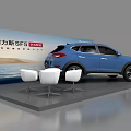 Seres SF5 Huawei Smart Selection Blue SUV Display With White Chairs And Table