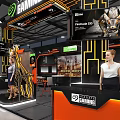 Progate Gaming Exhibition Booth With Modern Design Display Counters Brand Logos And Staff