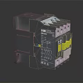 Industrial Electrical Contactor With Gray Body Yellow Components Terminal Blocks And Technical Diagram