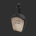 Black Ceramic Vessel With Vintage Rum Label And SA Burke Co Branding