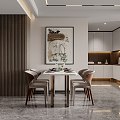 Modern Living Room Dining Room 3d model