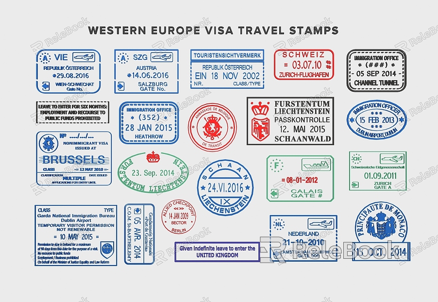 Travel Seal Immigrant Travel International Visa Retro Postmark Seal Engraving Mail model