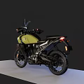 Olive Green Adventure Motorcycle With Black Accents And Star Emblem Design