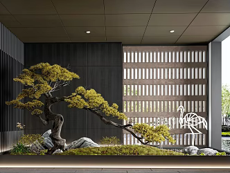 New Chinese Style Landscape Sketch Courtyard Landscape Sketch Plant Landscape Sculpture Landscape Tree Flowers and Plants Shrubs Green Plant Indoor Plant Landscaping 3d model