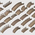 Collection of Various Landscape Bridge Models with Different Design Styles