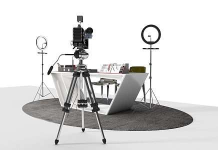 Modern live broadcast station live broadcast equipment 3d model