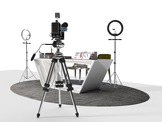 Modern live broadcast station live broadcast equipment 3d model