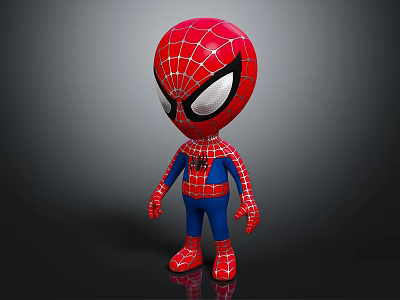 3D Spiderman Cartoon Character Model With Red And Blue Suit And Mask 3d model