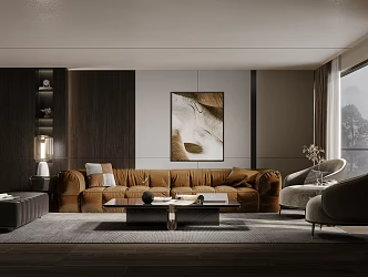 Living room sofa combination 3d model