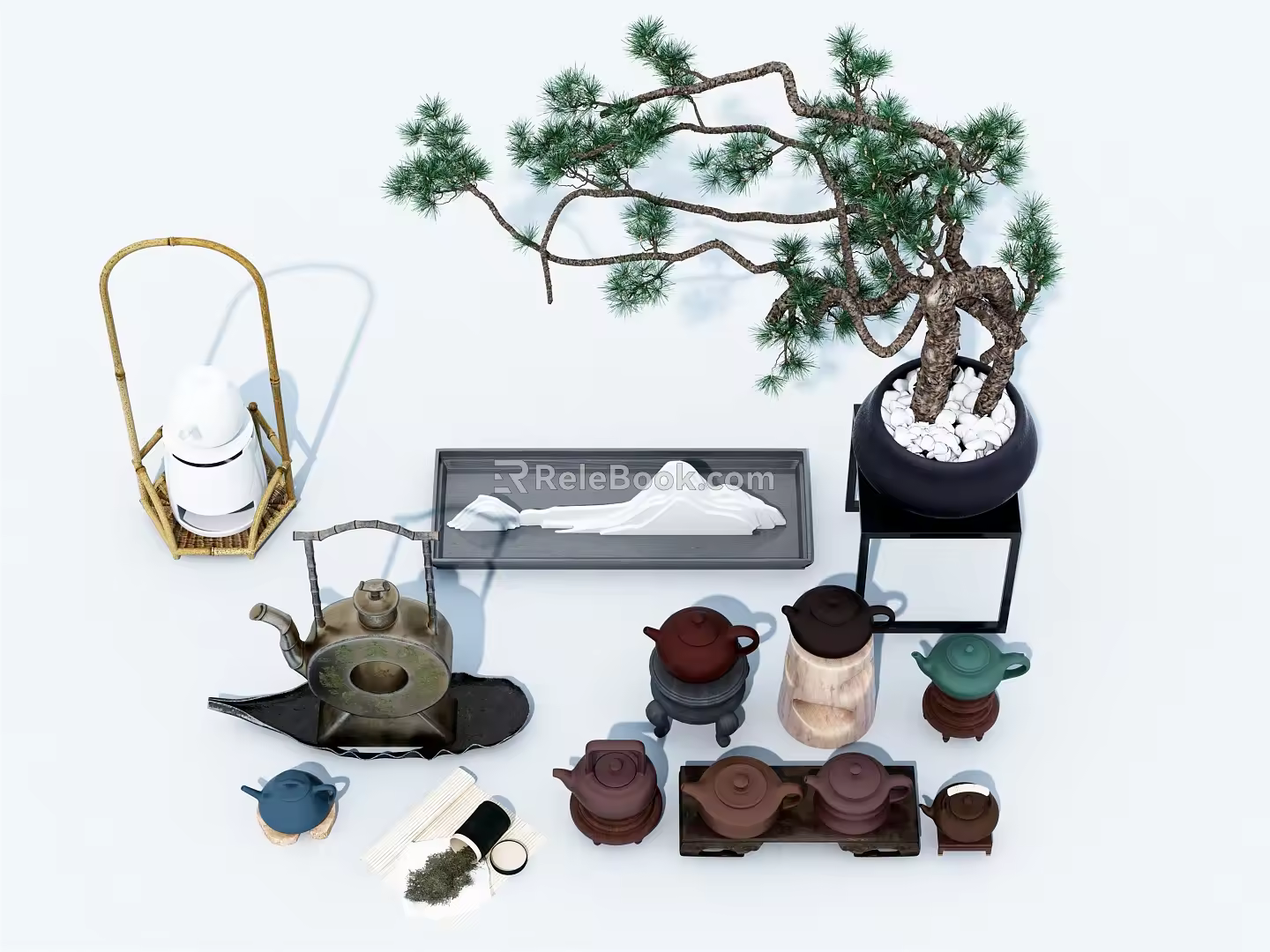 New Chinese Tea Set 3d model