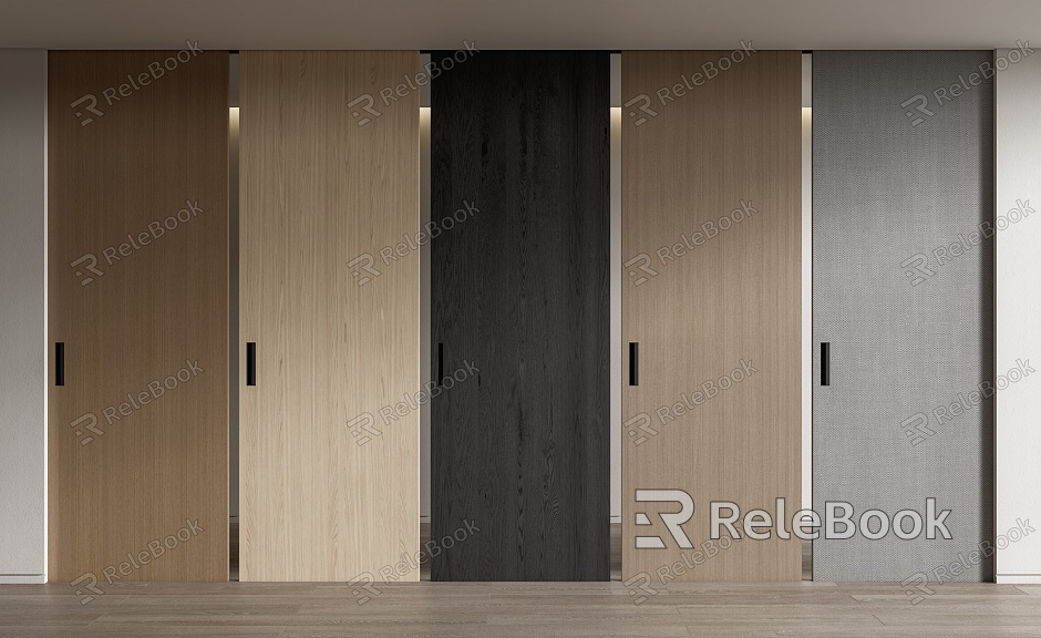 Modern sliding door wooden sliding door sliding door hidden door invisible door screen partition model