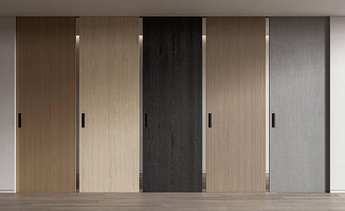 Modern sliding door wooden sliding door sliding door hidden door invisible door screen partition 3d model