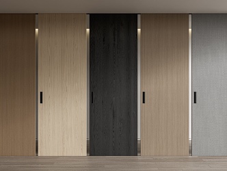 Modern sliding door wooden sliding door sliding door hidden door invisible door screen partition 3d model