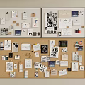 Pendant Notes Wall Blackboard Hole Board Cork Board 3d model