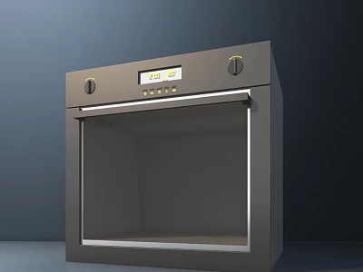 Modern Kitchen Appliance Stainless Steel Oven With Digital Display And Control Knobs 3d model