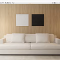 Modern double sofa combination 3d model