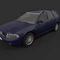 Dark Blue Audi Station Wagon With Roof Rack And Alloy Wheels