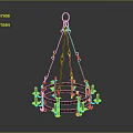 Vintage Iron Chandelier Furniture with Hanging Chains and Circular Candle Holders Design