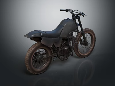 Vintage Black Custom Motorcycle Featuring Rugged Tires Classic Seat And Stylish Design 3d model