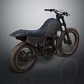 Vintage Black Custom Motorcycle Featuring Rugged Tires Classic Seat And Stylish Design