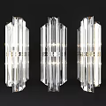 Modern Elegant Transparent Crystal Wall Lamps With Striped Design And Lighting