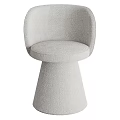 Modern Minimalist Gray Chair With Armrest Round Seat Cushion And Conical Base