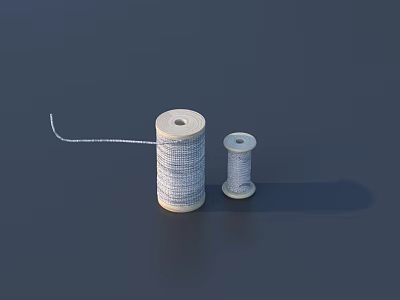Headphone Audio Cable Spools With Wired Connection And Gray Background 3d model