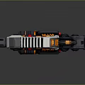 Sci Fi Pistol Design With Metallic Body Orange Accents And Mechanical Details