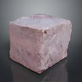 Natural Pink Stone Cube With Rough Textured Surface And Solid Structure For Decor