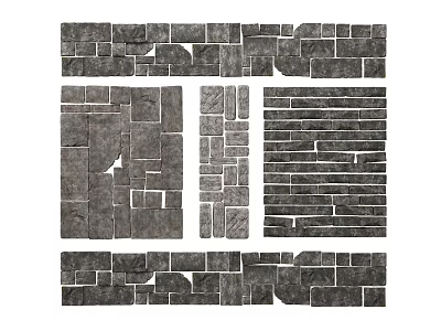 Natural Stone Wood Decorative Panels in Various Styles for Interior Design 3d model