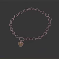 Elegant Fashion Necklace With Heart Pendant And Linked Metal Chain Design