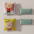 Modern cartoon cute pillow 3d model