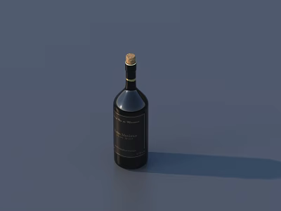 Elegant Wine Cabinet Display With Red Wine Bottle And Modern Design 3d model