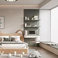 Modern Kids Bedroom With Cat Ear Bed Toys And Decor