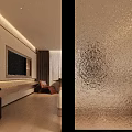Modern Hotel Room Interior With King Bed TV Table And Soft Lighting