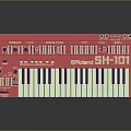 Roland SK101 Red Electronic Keyboard With Control Panel And Piano Keys