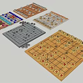 Modern Chess Table Chinese Chess 3d model