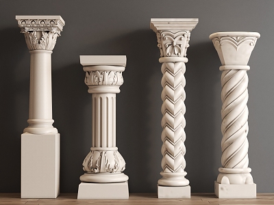 European-style railing column guardrail column 3d model