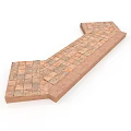 Brick Pathway Structure with Interlocking Bricks and Curved Design for Outdoor Garden Landscaping