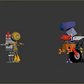 Diverse Group of Colorful Robot Characters With Various Shapes And Designs