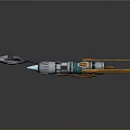 Futuristic Metallic Space Rockets With Orange Accents And Energy Link For Cosmic Travel