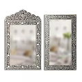 Decorative Mirrors with Ornate Carved Borders Left Arch Top Right Leaf Patterns for Home Decor