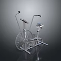 Sturdy Exercise Air Bike With Fan Wheel Seat Handlebar And Pedals For Home Fitness