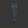 Blue Sci Fi Spaceship 3D Render With Detailed Structure And Futuristic Design 3d model