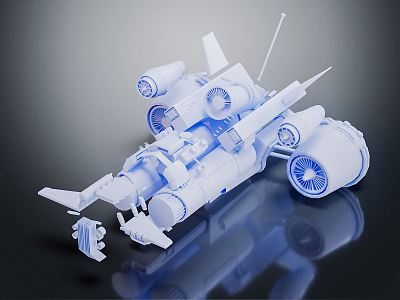 modern aircraft science fiction aircraft science fiction flying machine 3d model