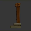 Orange Wooden Door With Metal Hinges Nails And Stone Base Steps