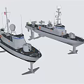 Detailed 3D Model Design of Two Modern Naval Warships With Antennas and Deck Equipment