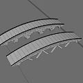 Modern Stone Arched Bridges with Curved Structure and Architectural Details