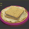 Traditional Matzah Stacked On Wooden Plate With White Lace Paper Liner