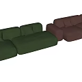 Two Tone Dark Brown and Green Velvet Sectional Sofa with Decorative Pillows Modern Design